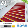 Acepunch 20 Pcs Anti-Slip Aluminum Stair Nosing Rubberized Staircase Strip Insert Anodized Stair Treads Edging Trim Profile Edge Nosing KK1180