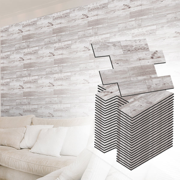 Acepunch Old Wood Adhesive Peel and Stick PVC Tile Backsplash - AP1344
