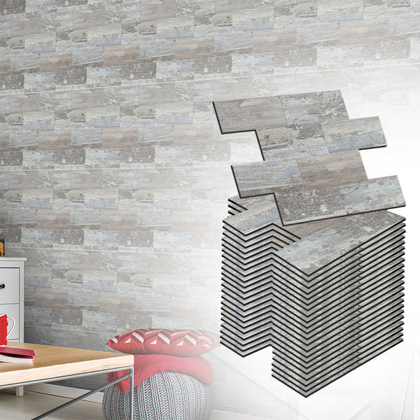 Acepunch Aged Look Lumber Sheet Adhesive Peel and Stick PVC Tile Backsplash - AP1345