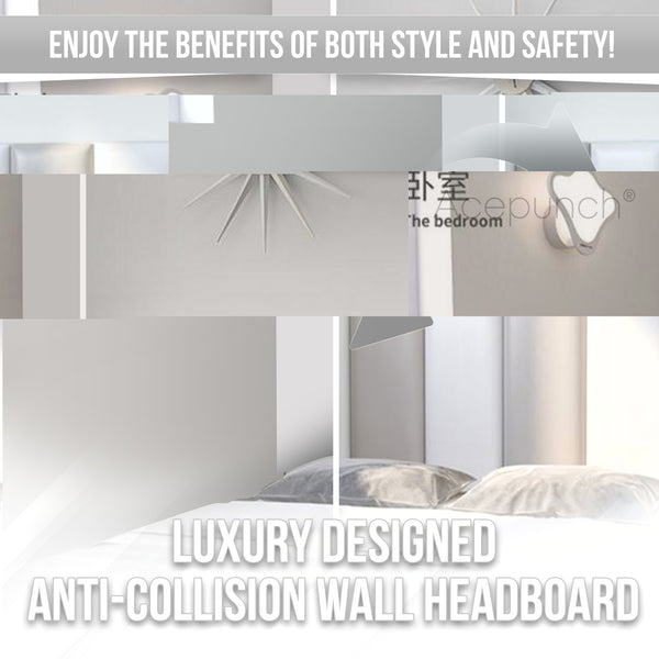 Acepunch Vibrant Color Combination Leather Wall Anti Collision Headboard - AP1369