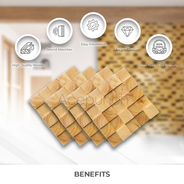 Acepunch Artistic 3D Mosaic Premium Wood Wall Art Panel  30 x 30cm (12 x 12in) AP1254