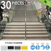 Acepunch 30 Pcs Anti-Slip Aluminum Stair Nosing Rubberized Staircase Strip Insert Anodized Stair Treads Edging Trim Profile Edge Nosing KK1180