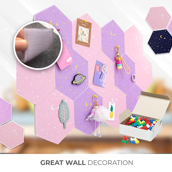 Acepunch Hexagon Felt Sound Absorbing Wall Panel - Starry Art - AP1231