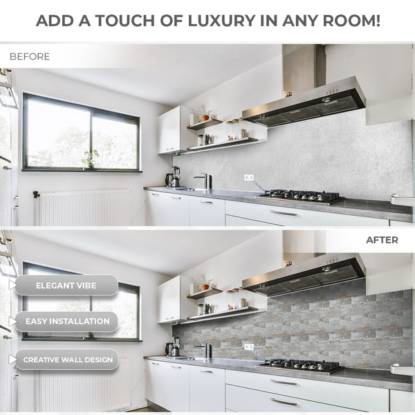 Acepunch Aged Look Lumber Sheet Adhesive Peel and Stick PVC Tile Backsplash - AP1345