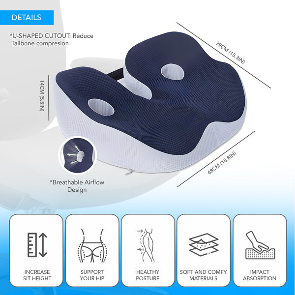 Adjustable 3D Ergonomic Memory Foam Cushion for Ultimate Comfort - MO30007