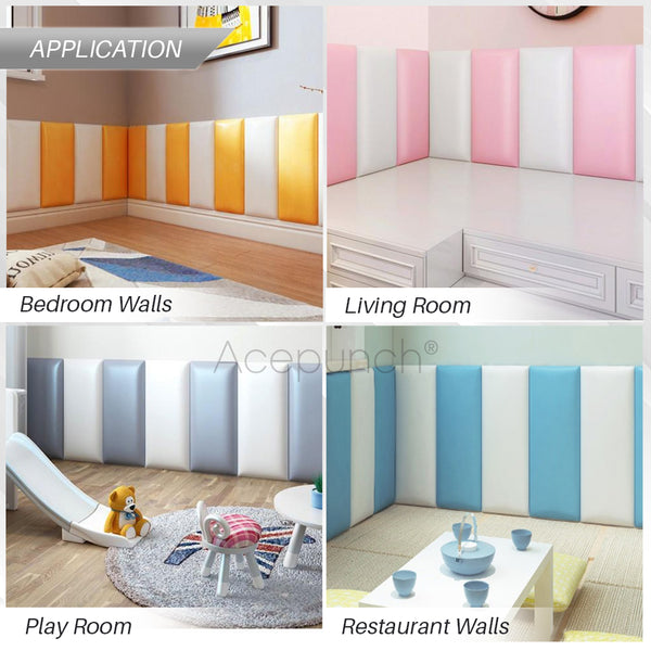 Acepunch Vibrant Color Combination Leather Wall Anti Collision Headboard - AP1369