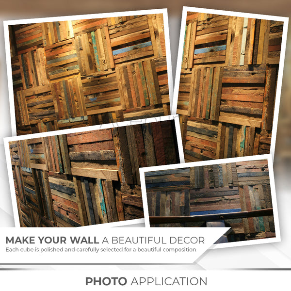 Acepunch Authentic Fine Solid Old Weathered Distressed Style Wood Wall Art Panel 30 x 30cm (12 x 12in) AP1236