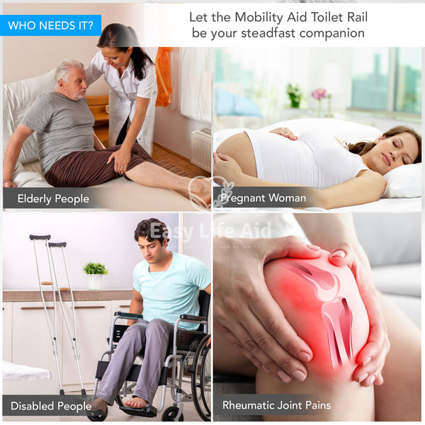 Adjustable Wood Design Secure Toilet Safety Rail for Enhanced Mobility - MO30003