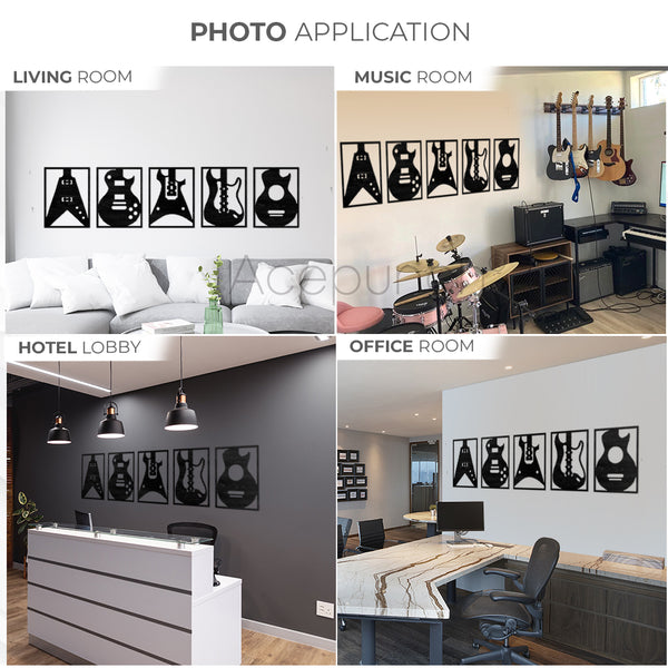 Acepunch Guitar Wood Wall Art Decor AP1327