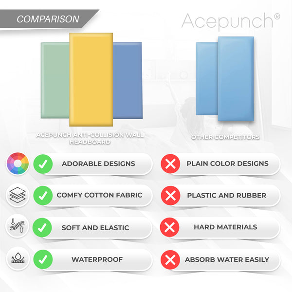 Acepunch Vibrant Leather Wall Anti Collision Headboard - AP1368