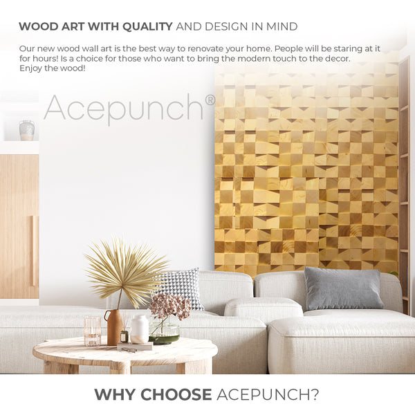 Acepunch SAMPLE BUNDLE (5Pcs) Wooden Wall Panel 10 x 10cm (4 x 4in)