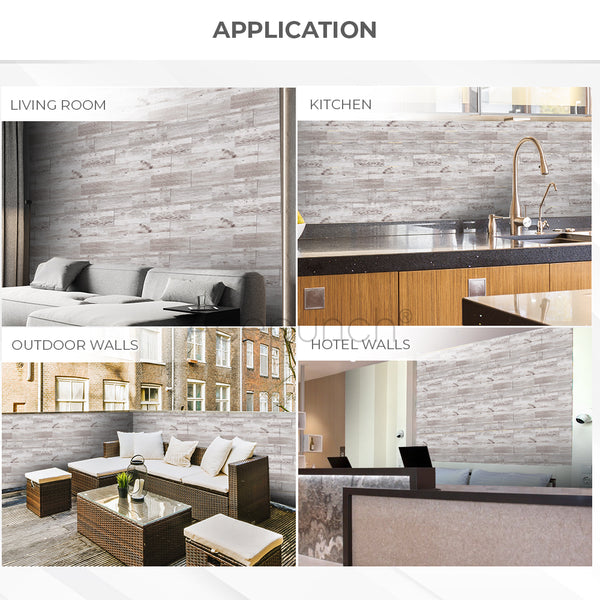 Acepunch Old Wood Adhesive Peel and Stick PVC Tile Backsplash - AP1344