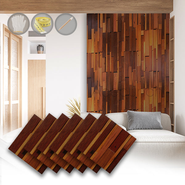 Acepunch 3D Accent Deluxe Nordic Solid Wood Mosaic Wall Art Panel 30 x 30cm (12 x 12in) AP1238