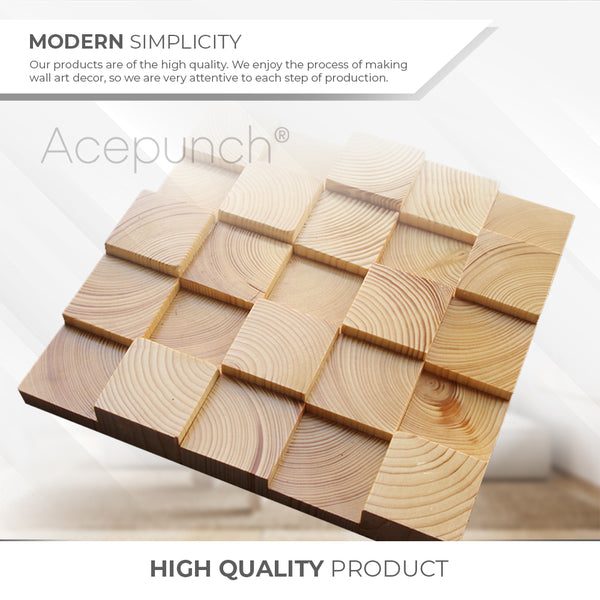 Acepunch Artistic 3D Mosaic Premium Wood Wall Art Panel  30 x 30cm (12 x 12in) AP1254