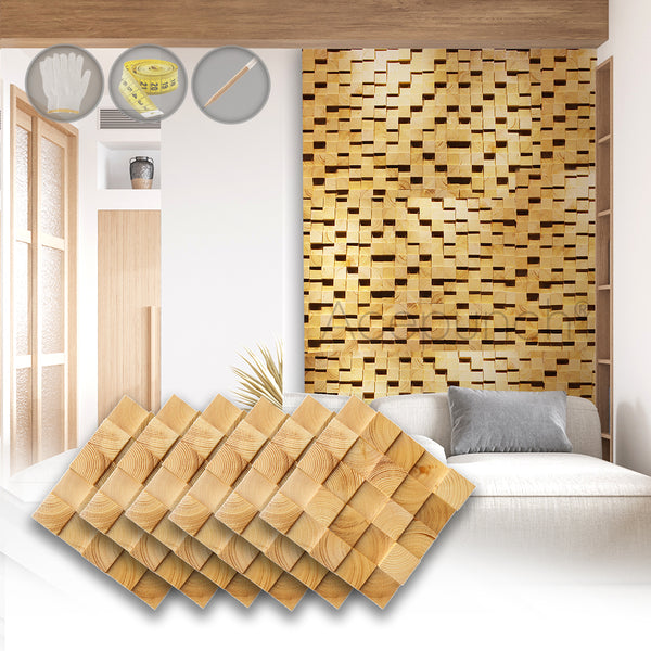 Acepunch Artistic 3D Mosaic Premium Wood Wall Art Panel  30 x 30cm (12 x 12in) AP1254