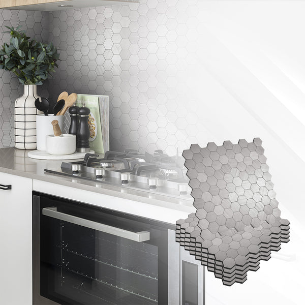 Acepunch Iron Hive Adhesive Peel and Stick Aluminum Metal Tile Backsplash - AP1342