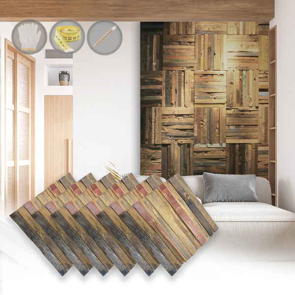 Acepunch Authentic Fine Solid Old Weathered Distressed Style Wood Wall Art Panel 30 x 30cm (12 x 12in) AP1236