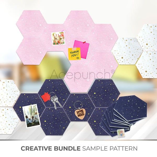 Acepunch Hexagon Felt Sound Absorbing Wall Panel - Starry Art - AP1231
