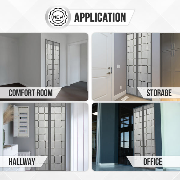 Acepunch Easy DIY Magnetic Indoor/Outdoor PVC Strip Non-Transparent Curtain Screen  Door  Grey  KK1326