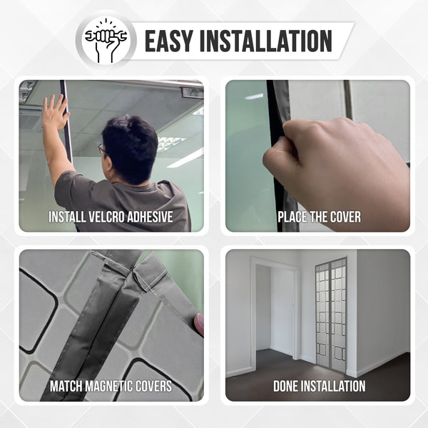 Acepunch Easy DIY Magnetic Indoor/Outdoor PVC Strip Non-Transparent Curtain Screen  Door  Grey  KK1326