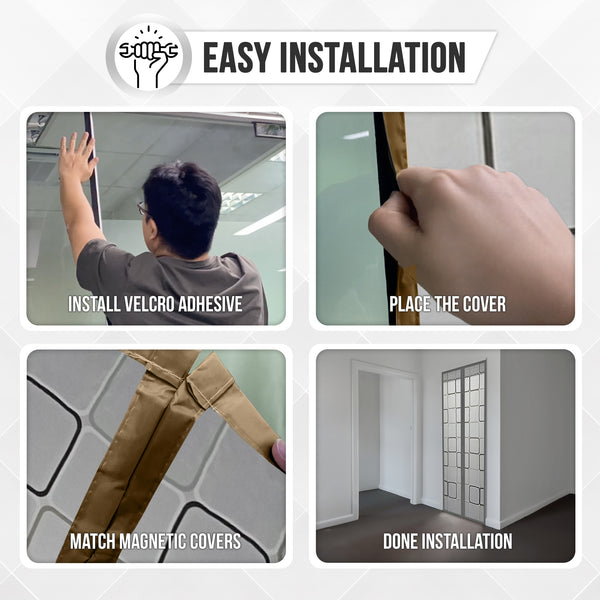 Acepunch Easy DIY Magnetic Indoor/Outdoor PVC Strip Non-Transparent Curtain Screen  Door  Brown KK1326