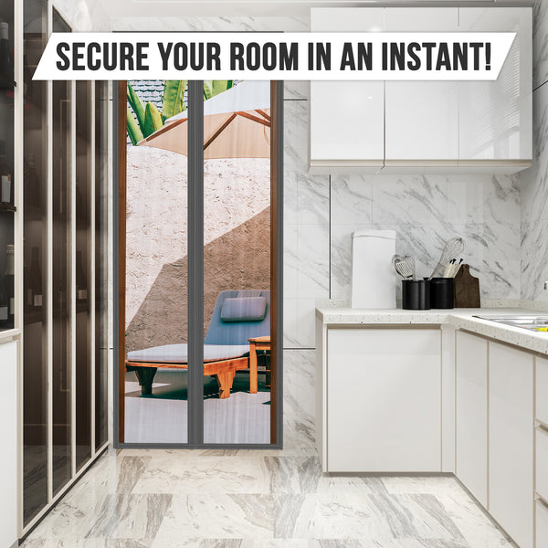 Acepunch Easy DIY Magnetic Indoor/Outdoor PVC Strip Transparent Curtain Screen Door Grey KK1326