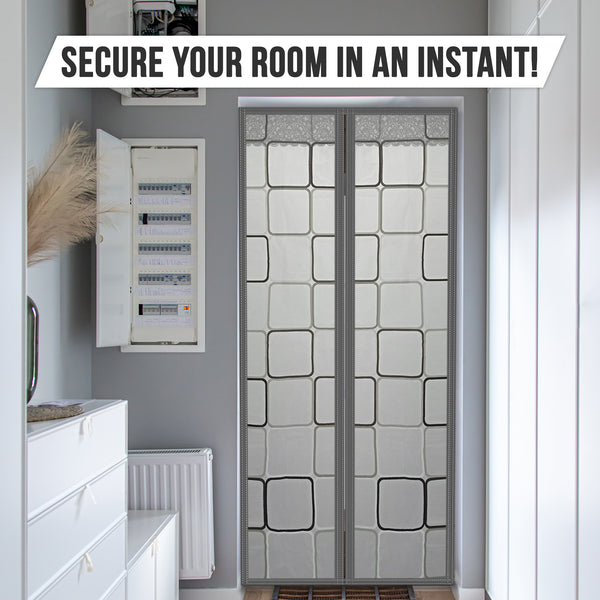 Acepunch Easy DIY Magnetic Indoor/Outdoor PVC Strip Non-Transparent Curtain Screen  Door  Grey  KK1326