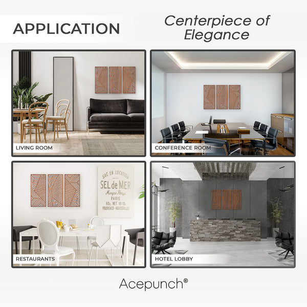 Acepunch Dimensional Walnut Wood Wall Art Decor AP1286