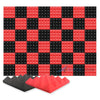Arrowzoom Pyramid Series Acoustic Foam - Black x Red Bundle - KK1034 - Size: 48 Pieces - 25 X 25 X 5 cm