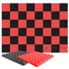 Arrowzoom Pyramid Series Acoustic Foam - Black x Red Bundle - KK1034 - Size: 48 Pieces - 50 X 50 X 5 cm