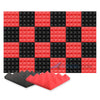 Arrowzoom Pyramid Series Acoustic Foam - Black x Red Bundle - KK1034 - Size: 24 Pieces - 25 X 25 X 5 cm