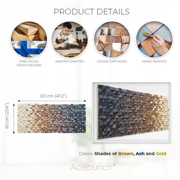 Acepunch 3D Multi-Color Geometric Wood Art Pompeii AP1303