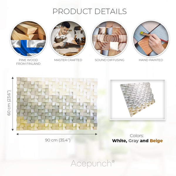 Acepunch 3D Multi-Color Geometric Wood Art Horizon AP1297