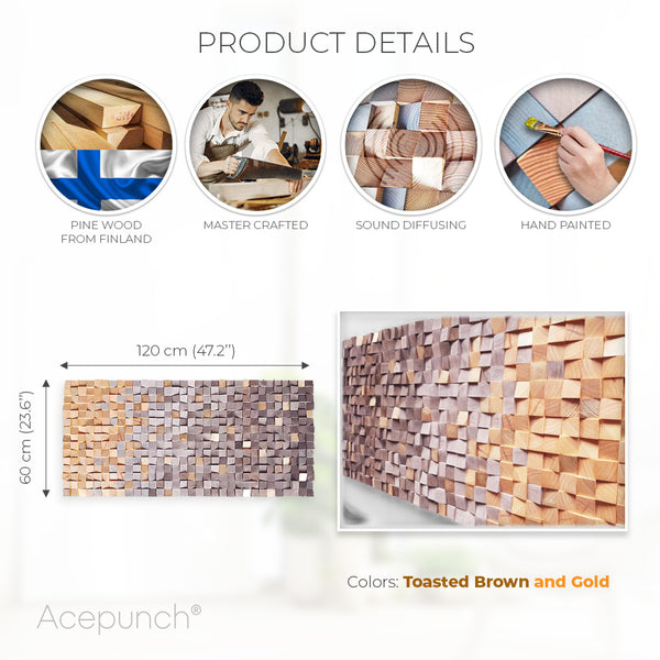 Acepunch 3D Multi-Color Geometric Wood Art Toast AP1300