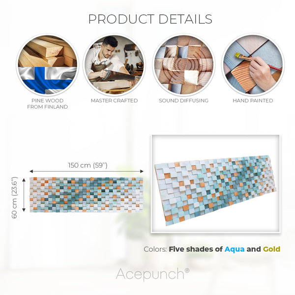 Acepunch 3D Multi-Color Geometric Wood Art High Tide AP1302