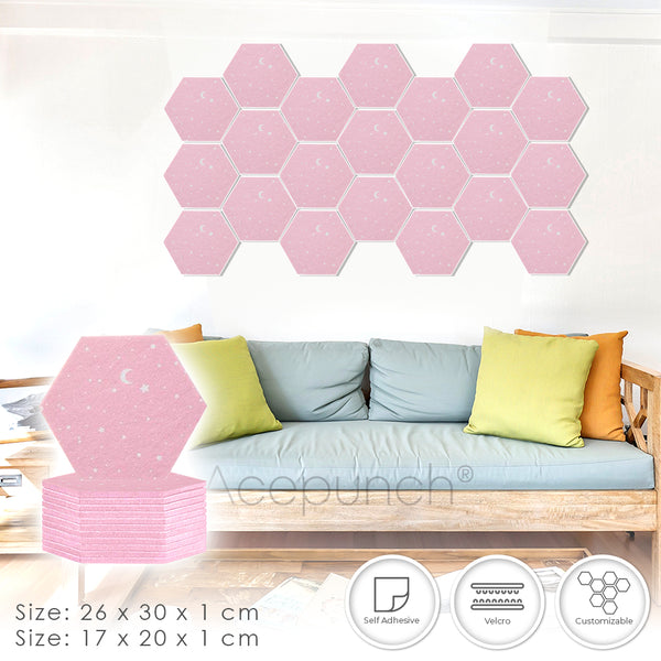 Acepunch Hexagon Felt Sound Absorbing Wall Panel - Starry Art - AP1231