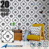 Arrowzoom Self-Adhesive Black & White Pattern Wall & Floor PVC Vinyl Tiles Decor KK1192