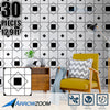 Arrowzoom Self-Adhesive Black & White Pattern Wall & Floor PVC Vinyl Tiles Decor KK1192