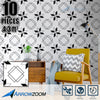 Arrowzoom Self-Adhesive Black & White Pattern Wall & Floor PVC Vinyl Tiles Decor KK1192