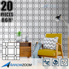 Arrowzoom Self-Adhesive Black & White Pattern Wall & Floor PVC Vinyl Tiles Decor KK1192