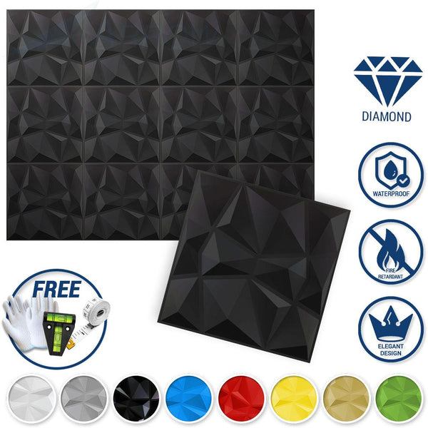 Acepunch Textured PVC 3D Wall Panel Diamond Design - AP1216