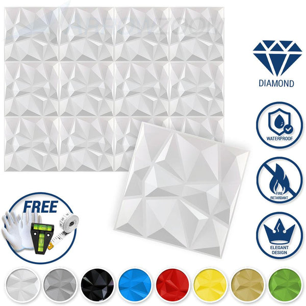 Acepunch Textured PVC 3D Wall Panel Diamond Design - AP1216