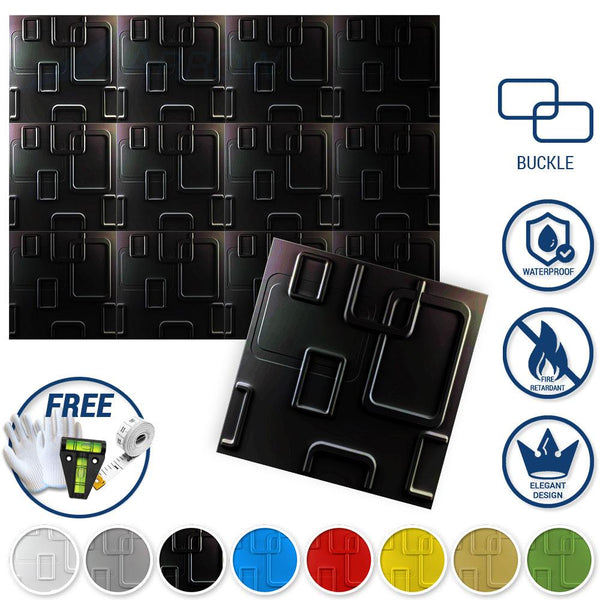 Acepunch Textured PVC 3D Wall Panel Buckle Design - AP1209