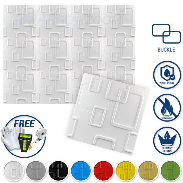 Acepunch Textured PVC 3D Wall Panel Buckle Design - AP1209