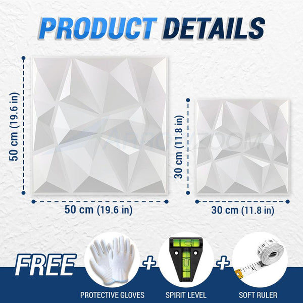 Acepunch Textured PVC 3D Wall Panel Diamond Design - AP1216