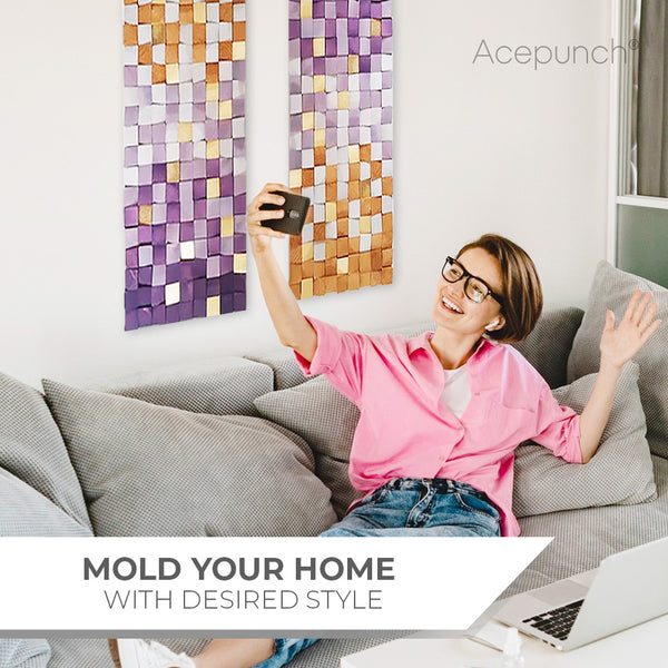 Acepunch 3D Multi-Color Geometric Wood Art Blueberry Toast AP1304