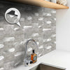 Acepunch Silver & Grey Picket Mosaic Aluminum Metal Tile Backsplash - AP1351
