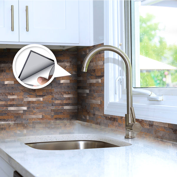 Acepunch Marble Stone Rustic Aluminum Metal Tile Backsplash - AP1352