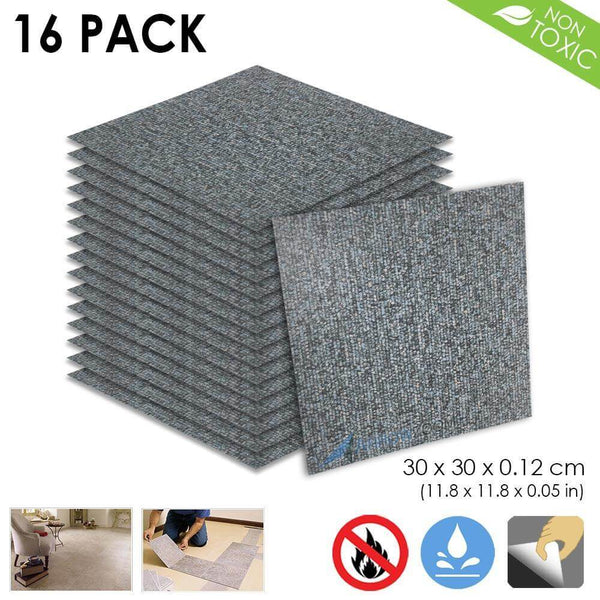 Arrowzoom PVC Vinyl Floor Tile Series Gray Carpet Pattern 30 x 30 cm KK1175