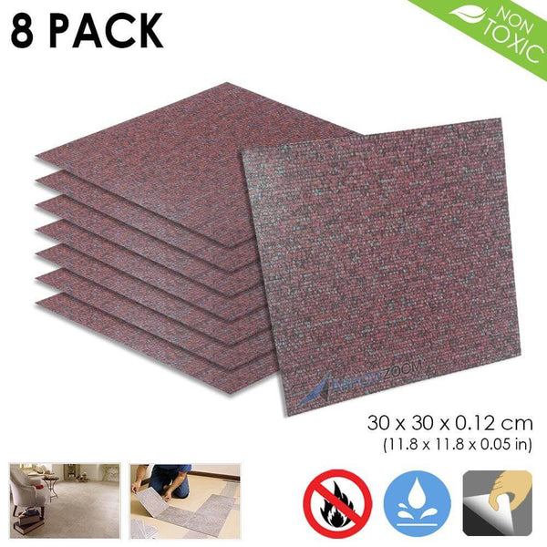 Arrowzoom PVC Vinyl Floor Tile Series Maroon Carpet Pattern 30 x 30 cm KK1175